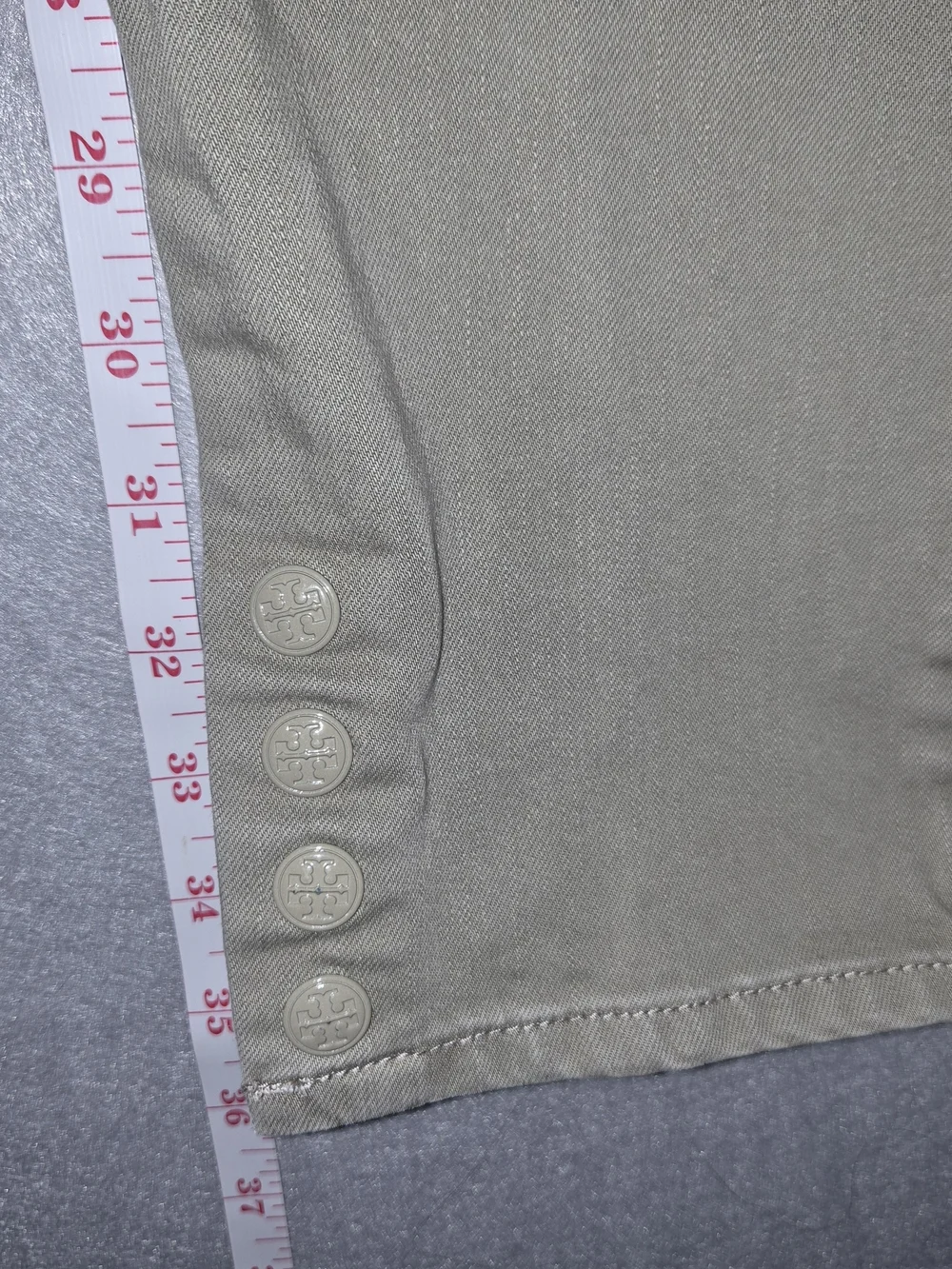Tory Burch Cropped Stretch Pants – Women's Size 30 Us Size 10- Olive Gray